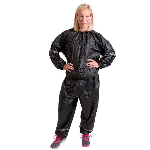 Female wearing Vinyl Sweat Suit