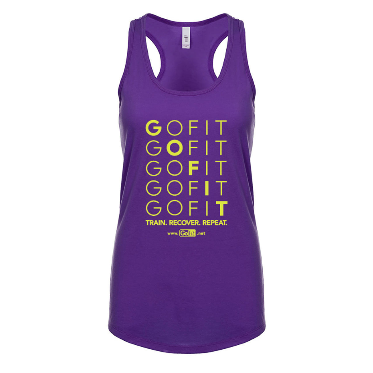 Purple Tank Top - Train. Recover. Repeat. – GoFit.net