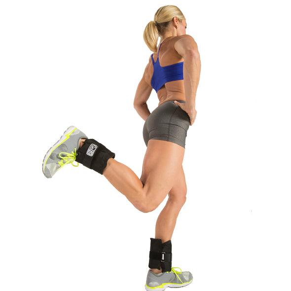 Female performing Hamstring Curls with Adjustable Ankle Weights