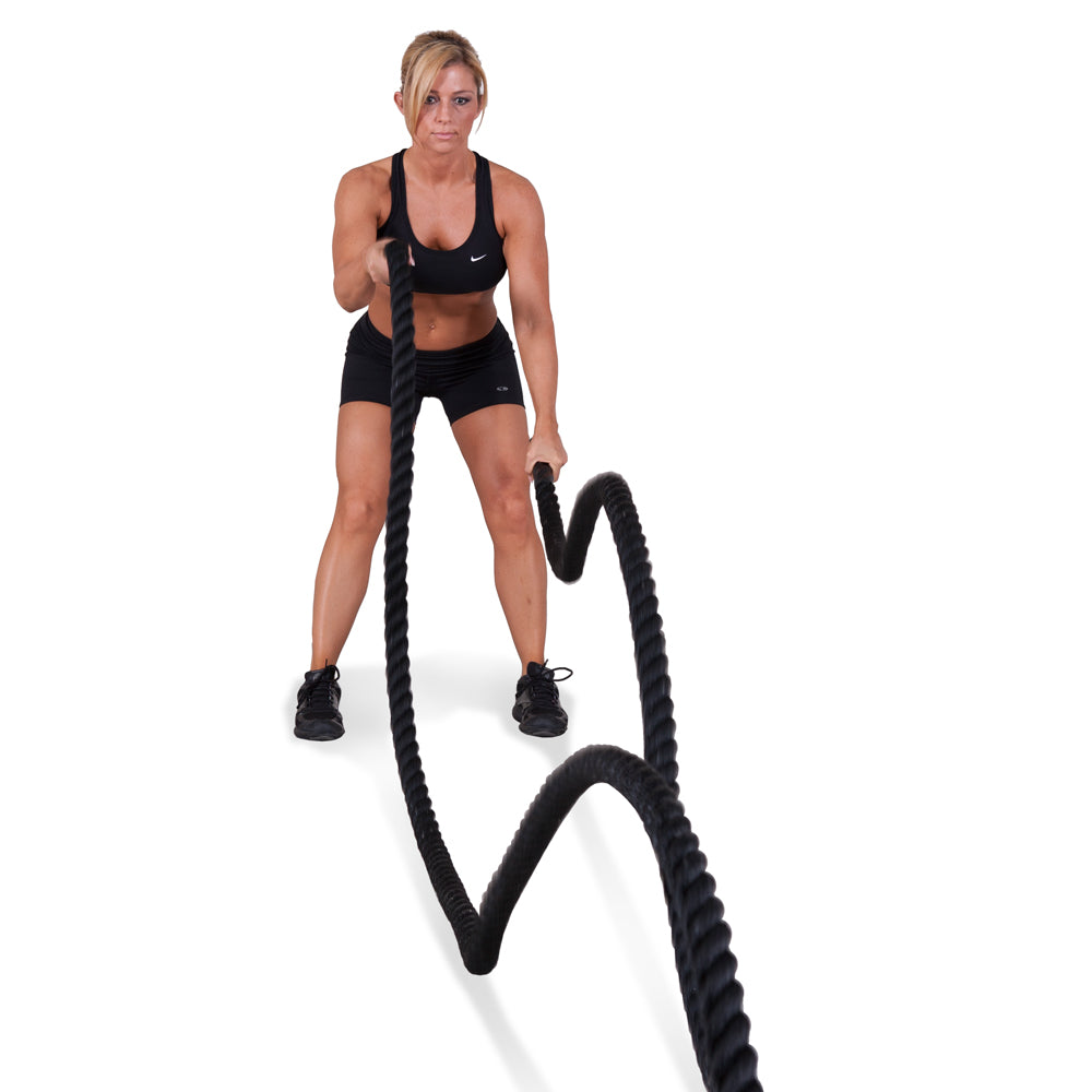 Basics 3.81 cm Heavy Exercise Training Workout Battle Rope -  1194*3.81*3.81 cm, Black : : Sports, Fitness & Outdoors