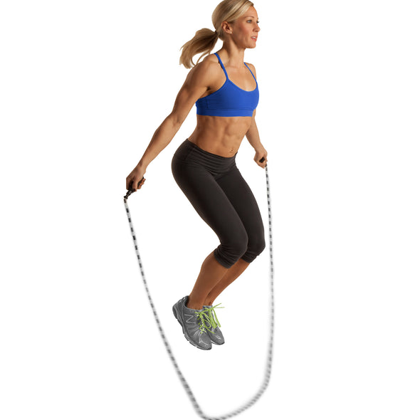 Female jumping with Beaded Jump Rope
