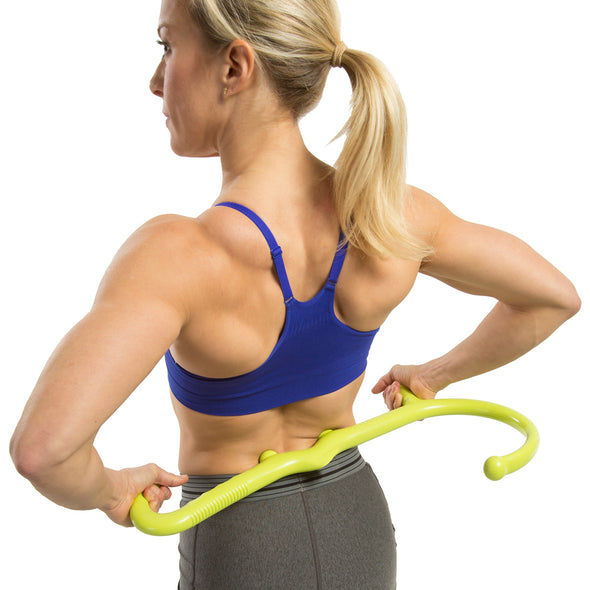 Female utilizing Muscle Hook on lower back