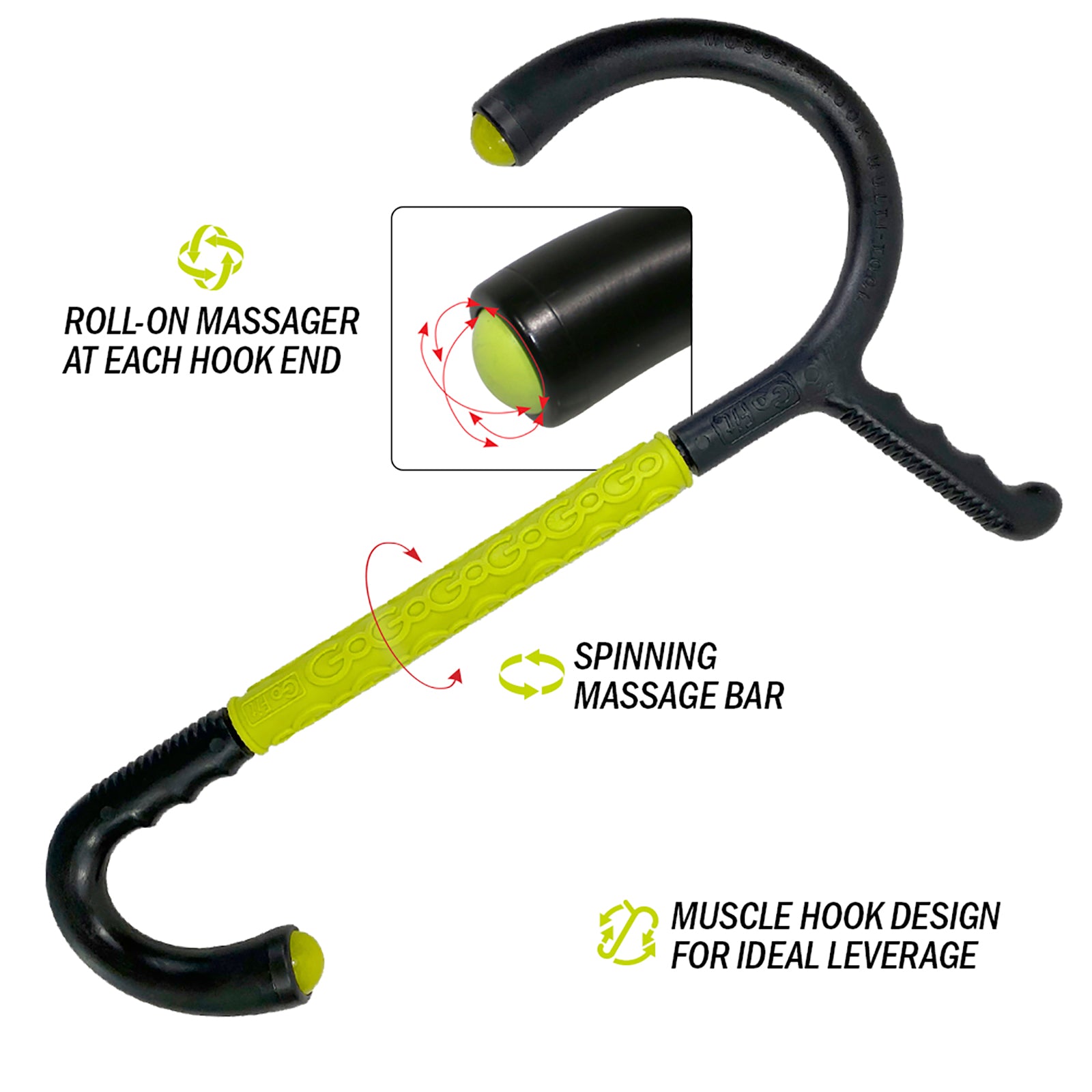 GoFit Deep Tissue Muscle Massage Hook Tool – Trigger Point Personal Massage  Tool : : Sports & Outdoors