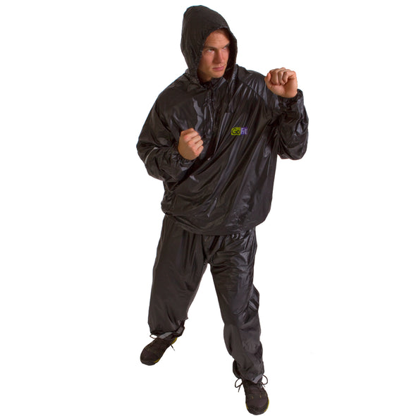 Front View—Male wearing Hooded Sweat Suit