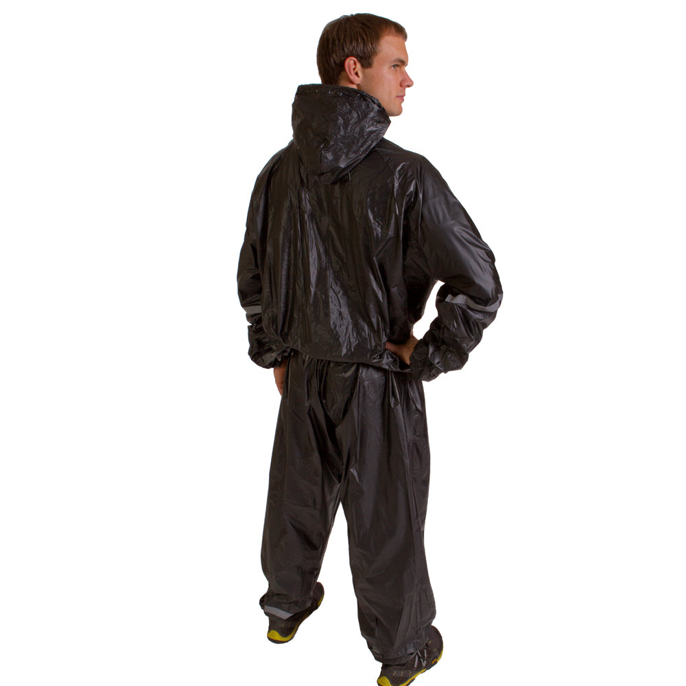 Sauna suit store with hood