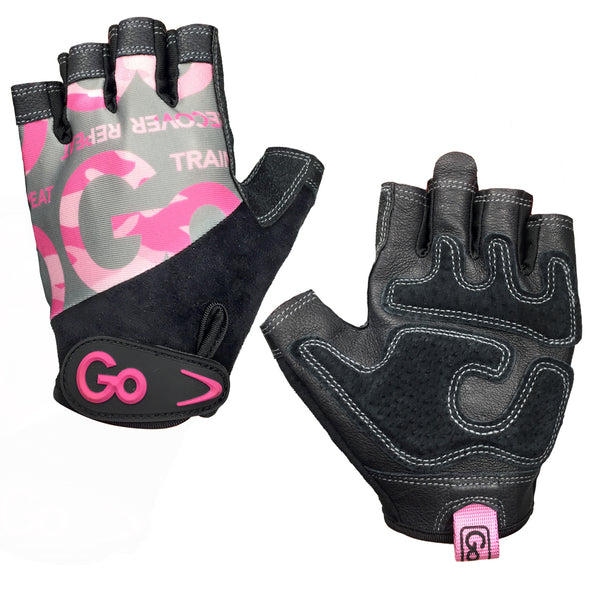 Women’s Premium Leather Elite Trainer Gloves—Pink Cammo/Black