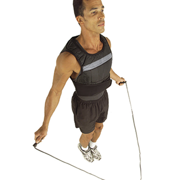 Male jump roping w/ Weighted Vest on